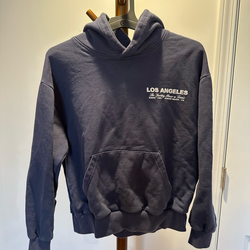 Pull&Bear Dark Blue Hoodie with Los Angeles Print